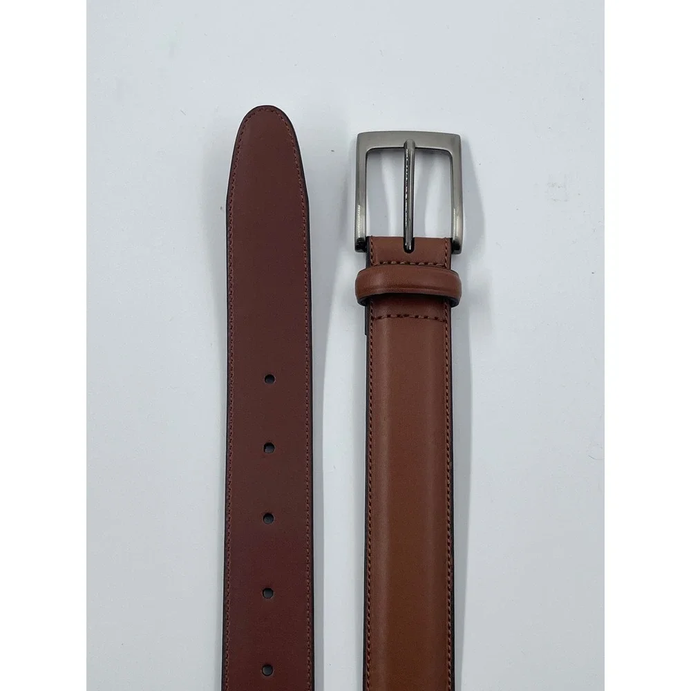 Perry Ellis Mens Leather Dress Belt Brown Size 38-40 Large